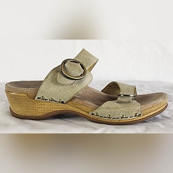Dansko Manda Slide Wooden Slip on Clogs in Oyster 7 - Picture 6 of 16